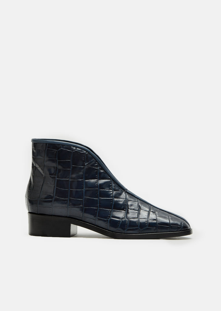 Croco Embossed Open Boots