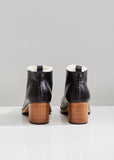 Braided Shearling Mid Heel Boots