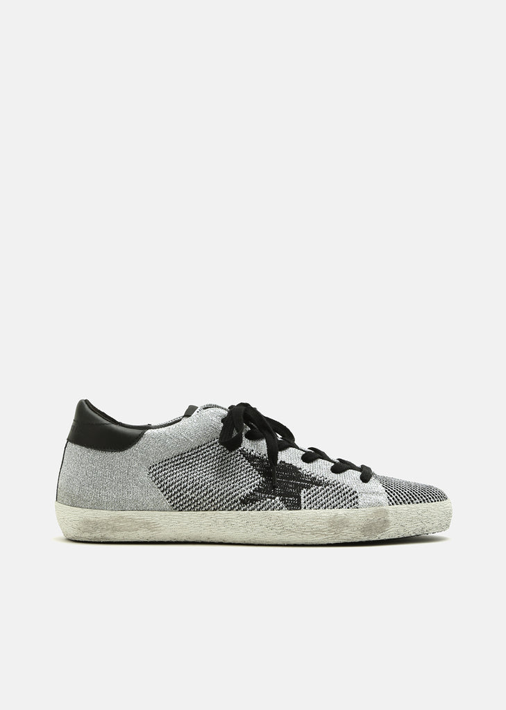 Superstar Silver Lurex Knitted Sneakers