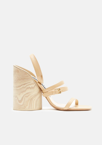 Wood Block Leather Sandals