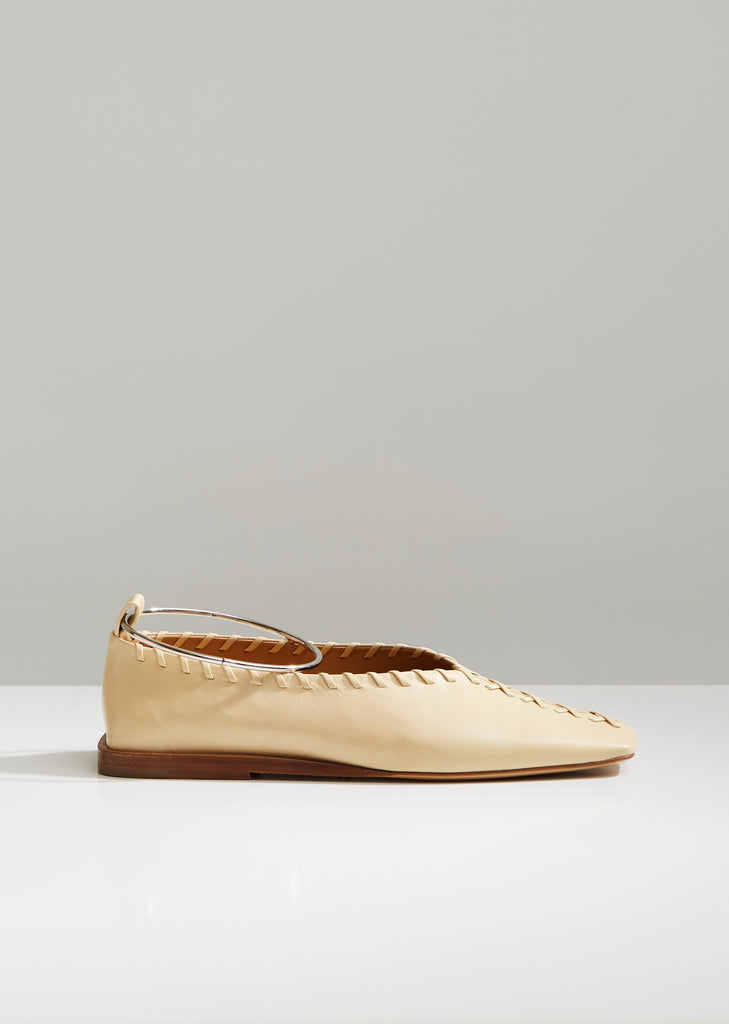 Braided Trim Flats with Removable Anklet