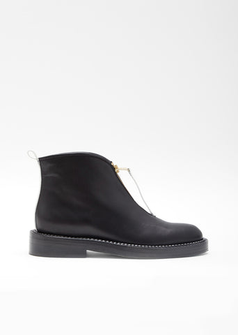 Flat Leather Ankle Boot