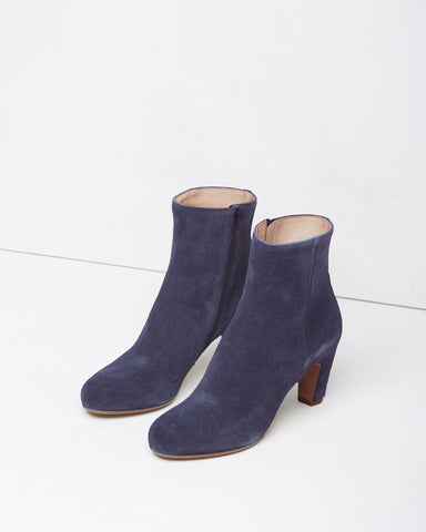 Suede Curved-Heel Boot