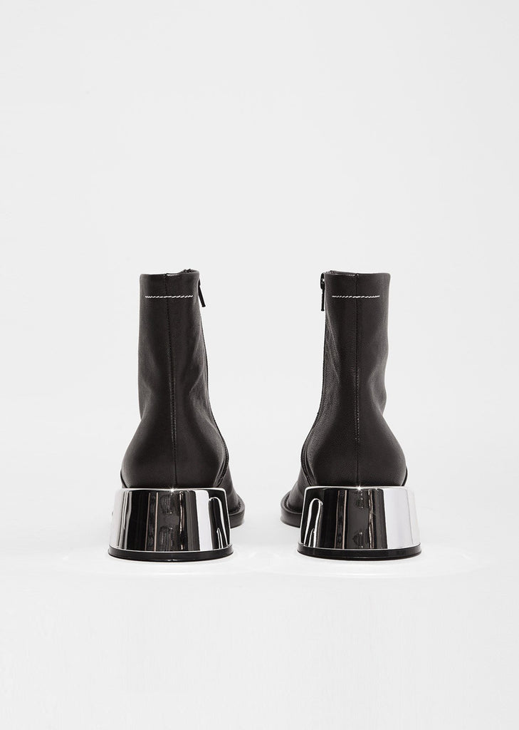 Sheep Skin Mirror Heel Ankle Boots