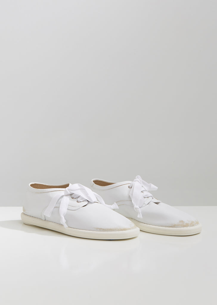 Distressed Leather Lace Up Oxfords