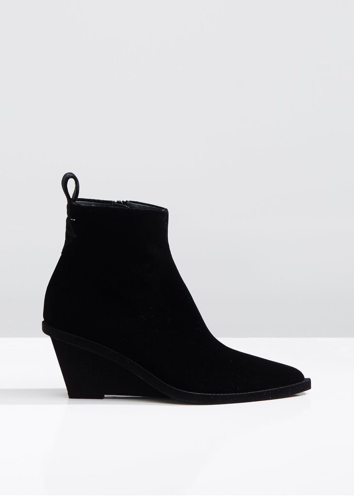 Velvet Pointy Toe Ankle Boots