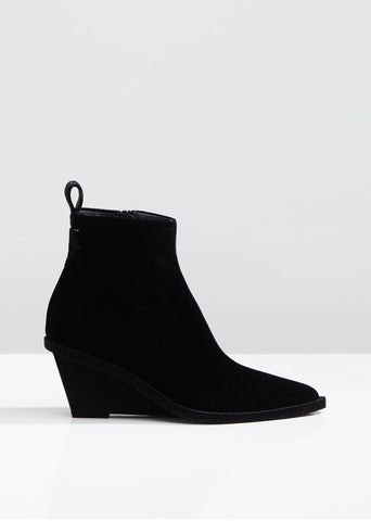 Velvet Pointy Toe Ankle Boots