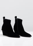 Velvet Pointy Toe Ankle Boots