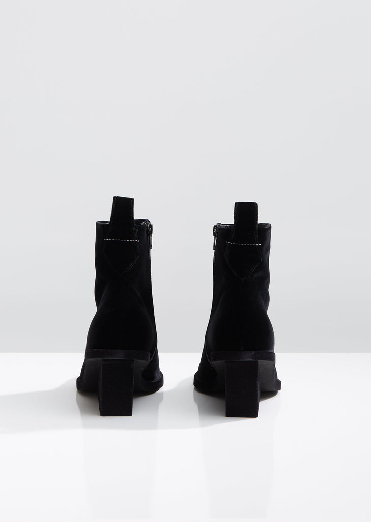 Velvet Pointy Toe Ankle Boots