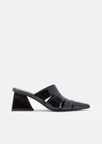 Patent Leather Mid Heel Wrap Mule