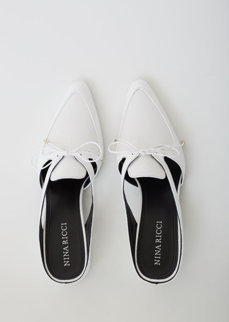 Bow Slip-On Leather Mules