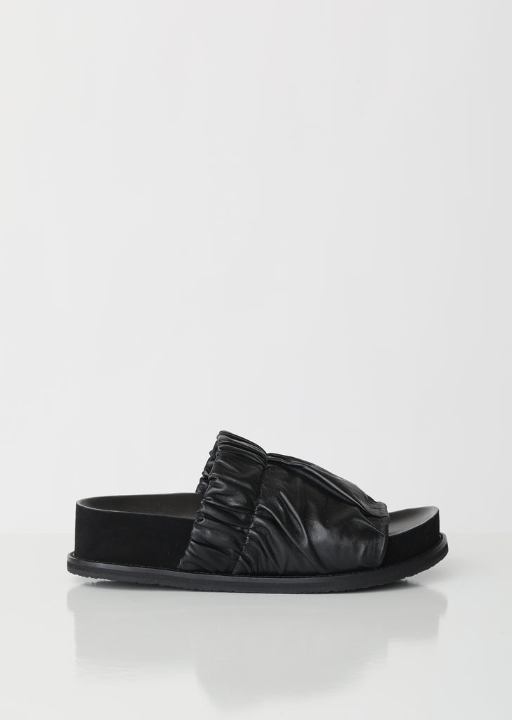 Platform Leather Slides