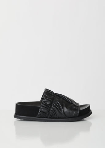 Platform Leather Slides