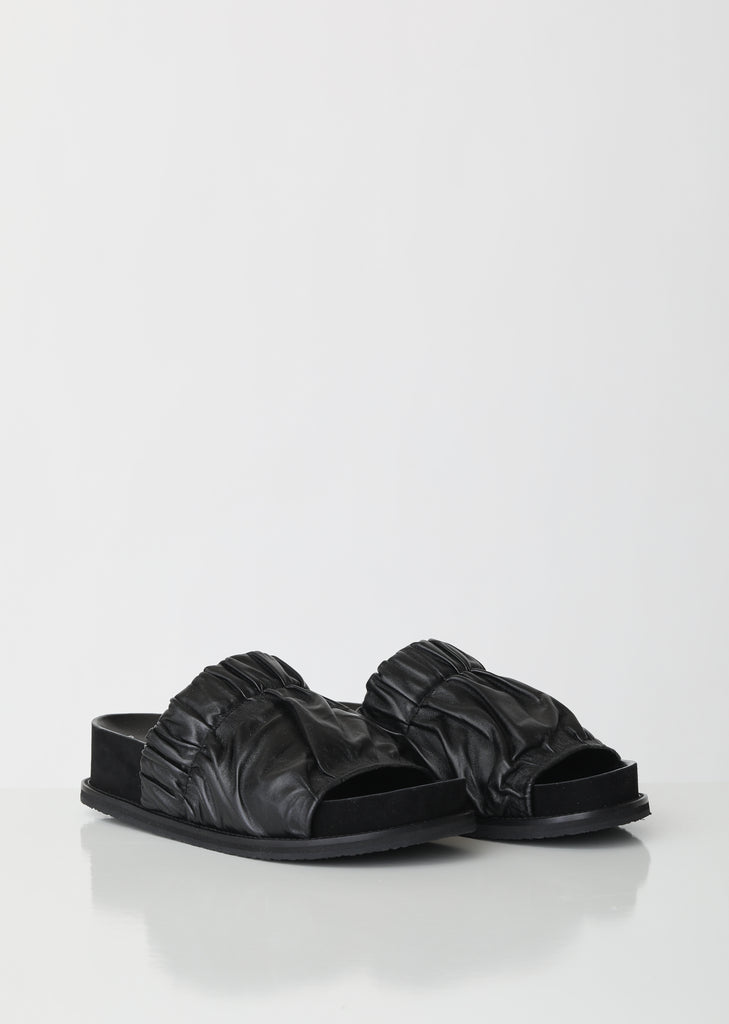 Platform Leather Slides