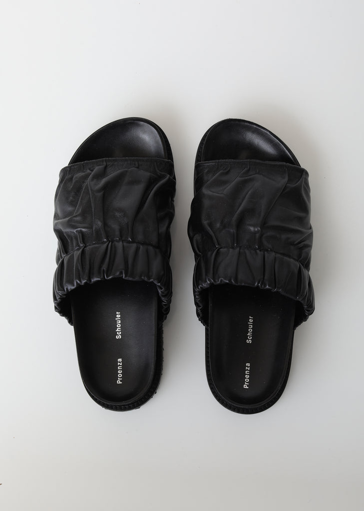 Platform Leather Slides