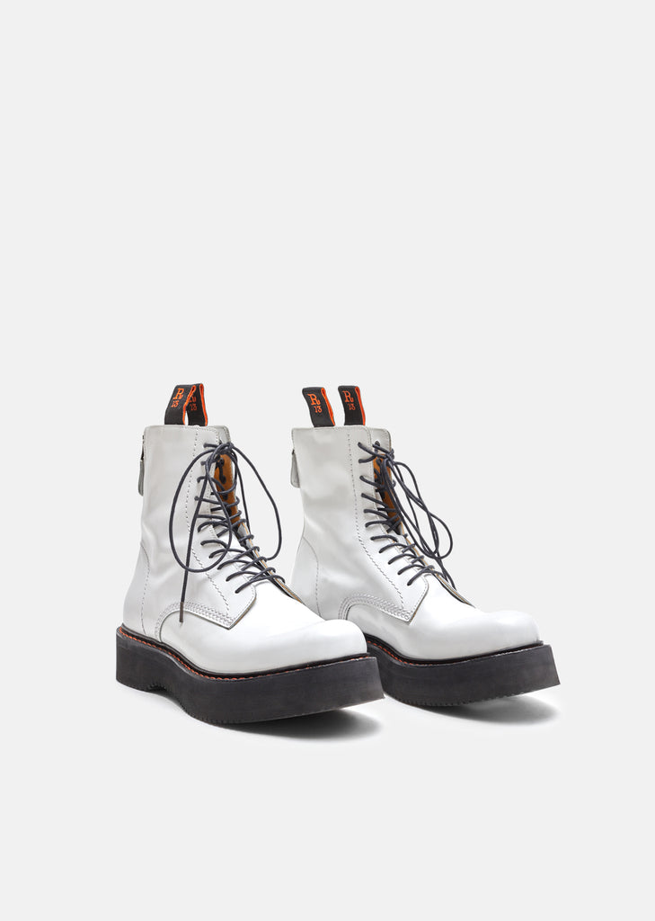 Single Stacked Lace-Up Boots