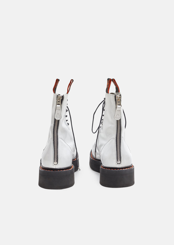 Single Stacked Lace-Up Boots