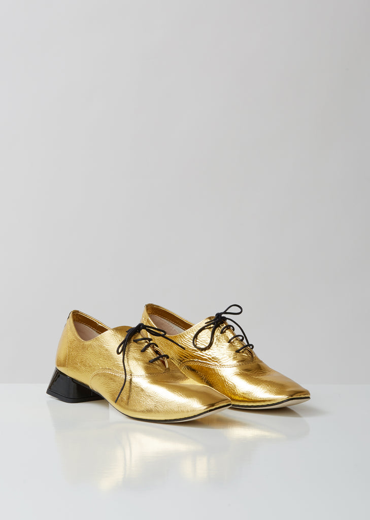 Mark Lace up Gold + Patent heel