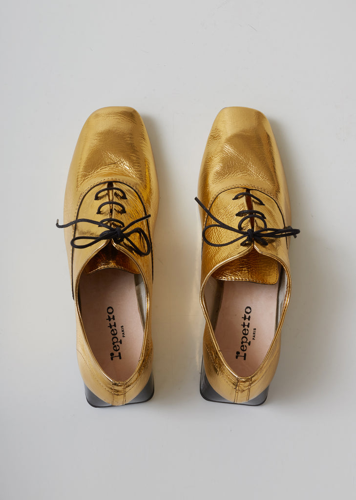 Mark Lace up Gold + Patent heel