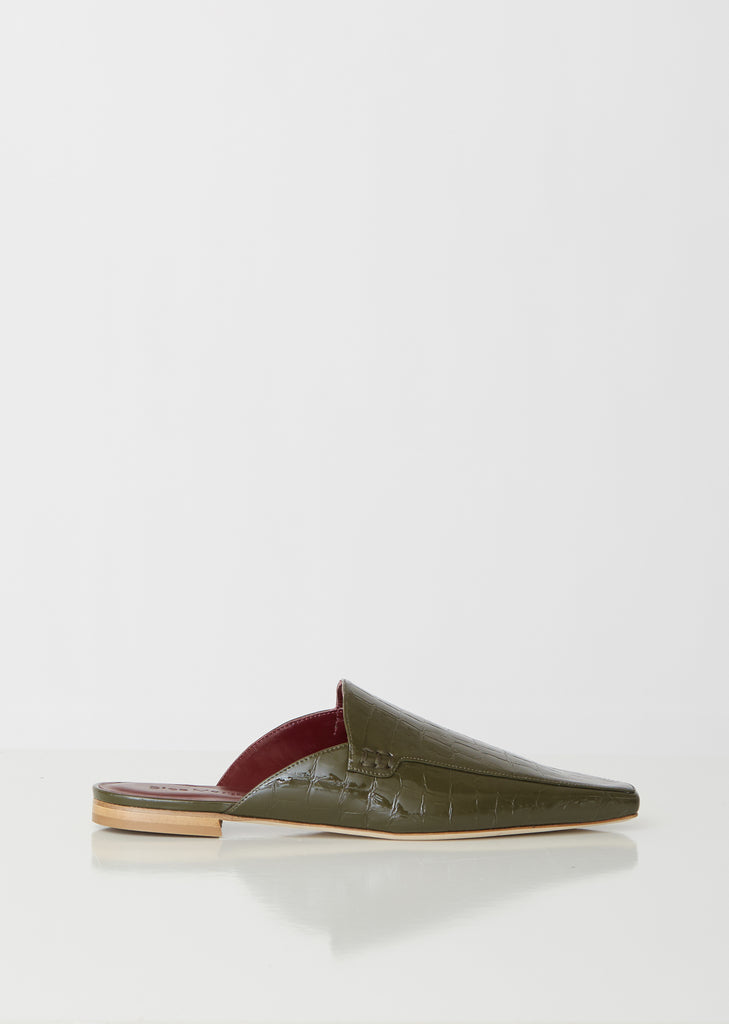 Lia Soft Patent Croco Pointed Mule