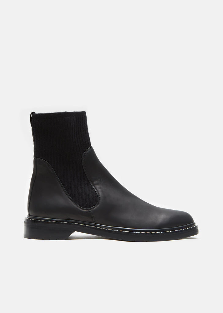 Fara Knit Leather Ankle Boots