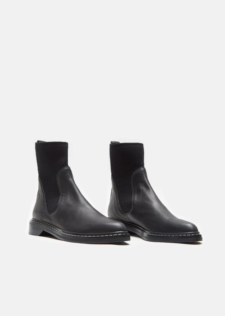 Fara Knit Leather Ankle Boots