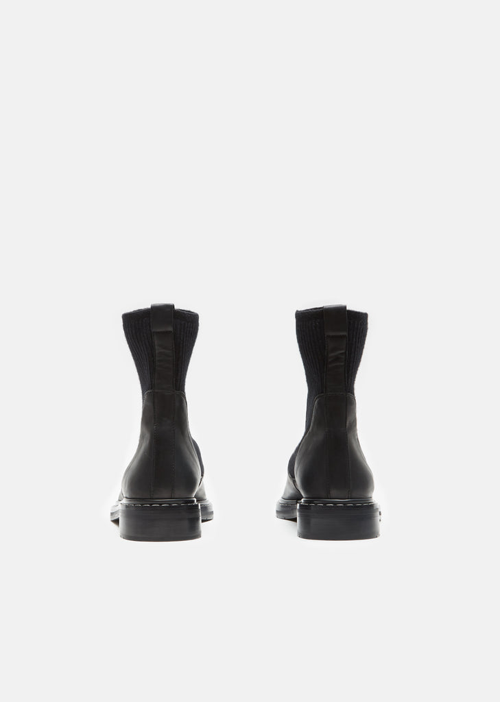 Fara Knit Leather Ankle Boots