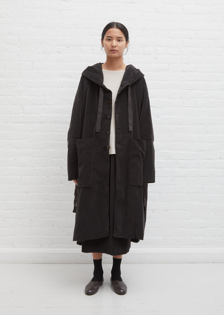 Velvet Hooded Coat