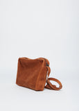 Ayako Suede Crossover Simple Bag — Dark Honey