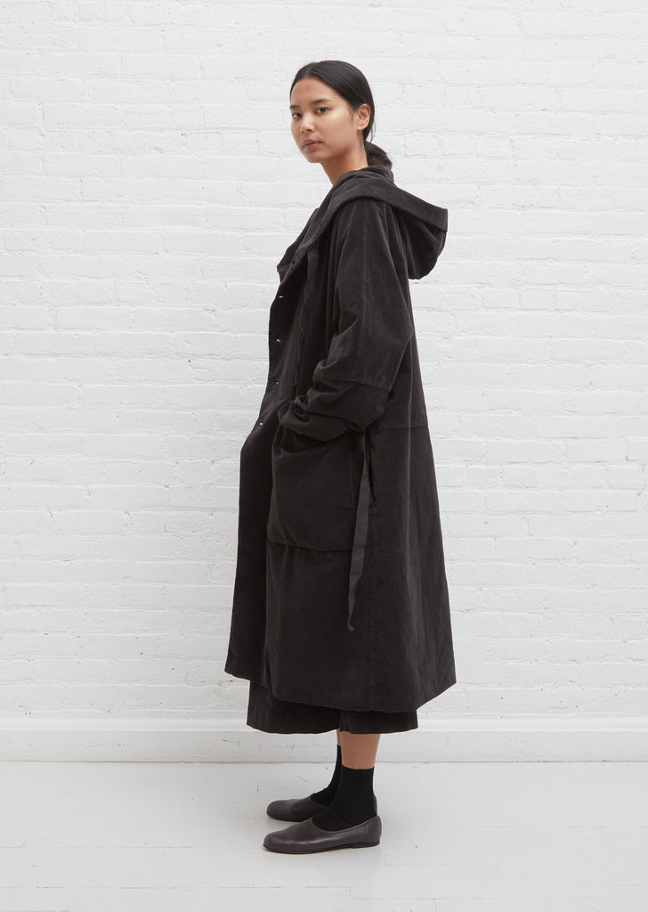 Velvet Hooded Coat