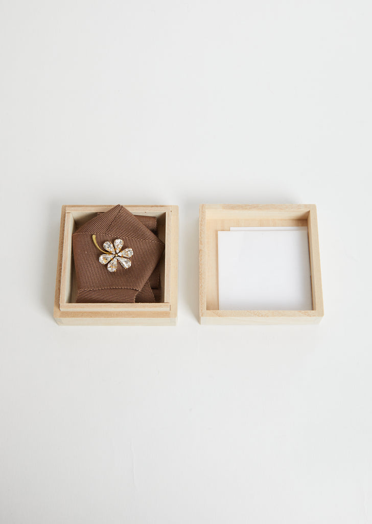 Large Clover Brooch — Crystal