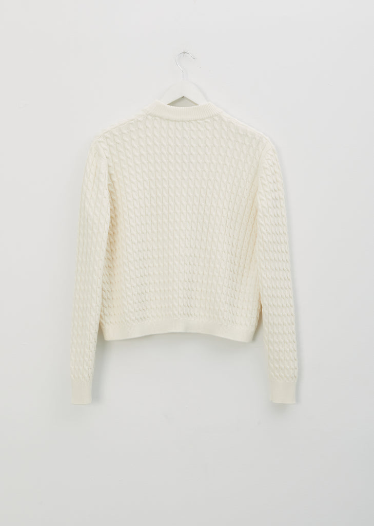 Cotton Cable Sweater — White