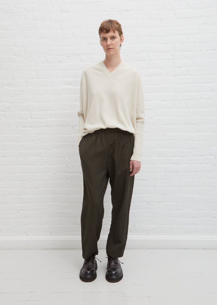 Linen & Wool Fab Pant — Kaki