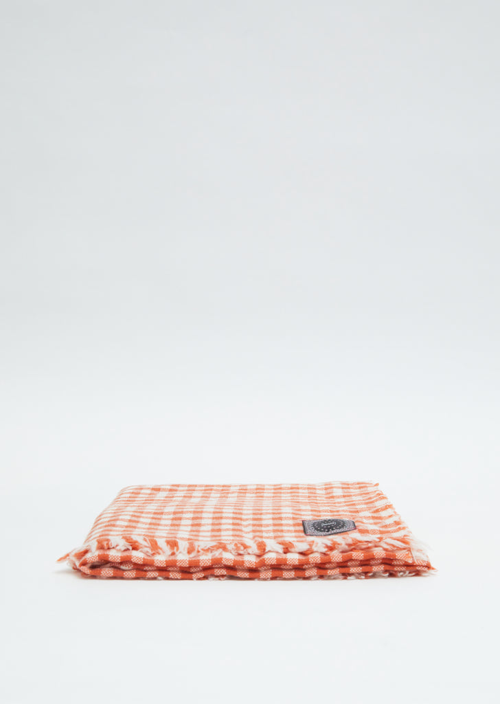Labra Quadra Natte Scarf — Orange/White