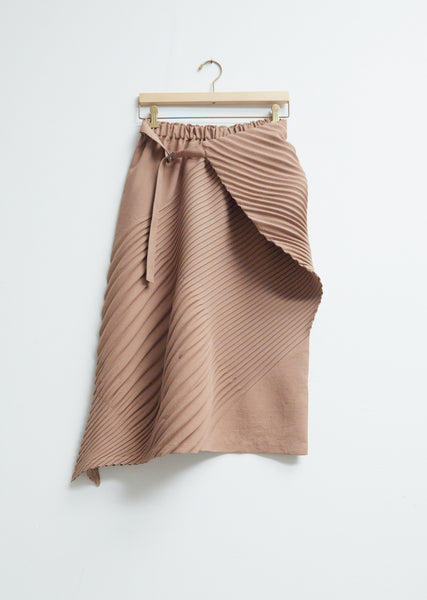 Slant Pleats Skirt - 2 / 43 Light Brown