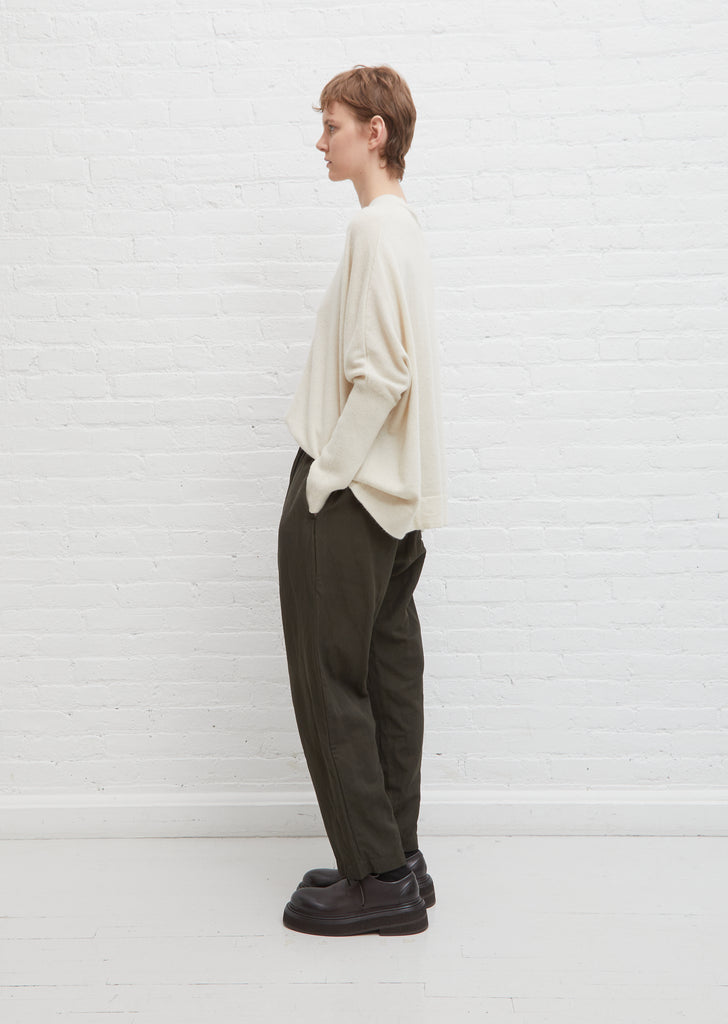 Linen & Wool Fab Pant — Kaki
