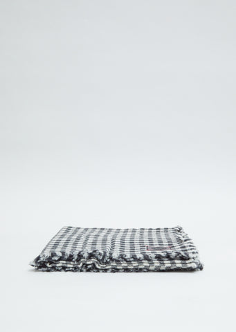 Labra Quadra Natte Scarf — Charcoal/White