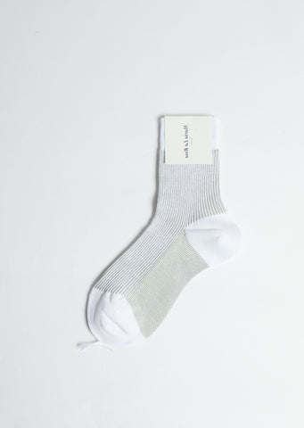 Fine Ribbed Socks — 005 Bianco Green