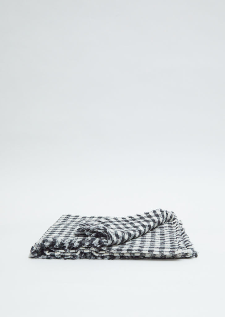 Labra Quadra Natte Scarf — Charcoal/White