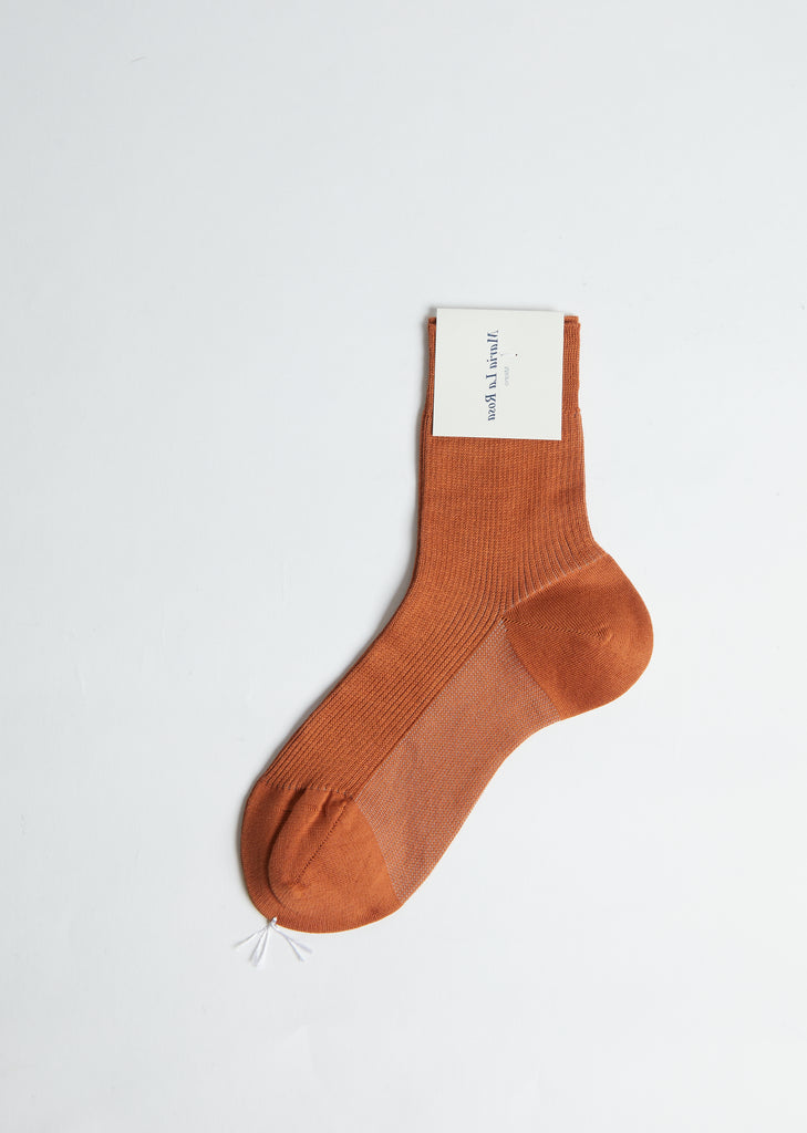 Fine Ribbed Socks — 004 Orange