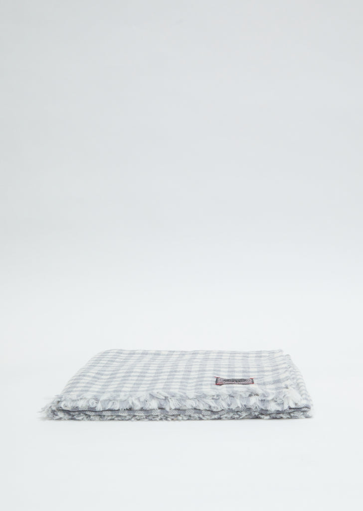 Labra Quadra Natte Scarf — Light Grey/White