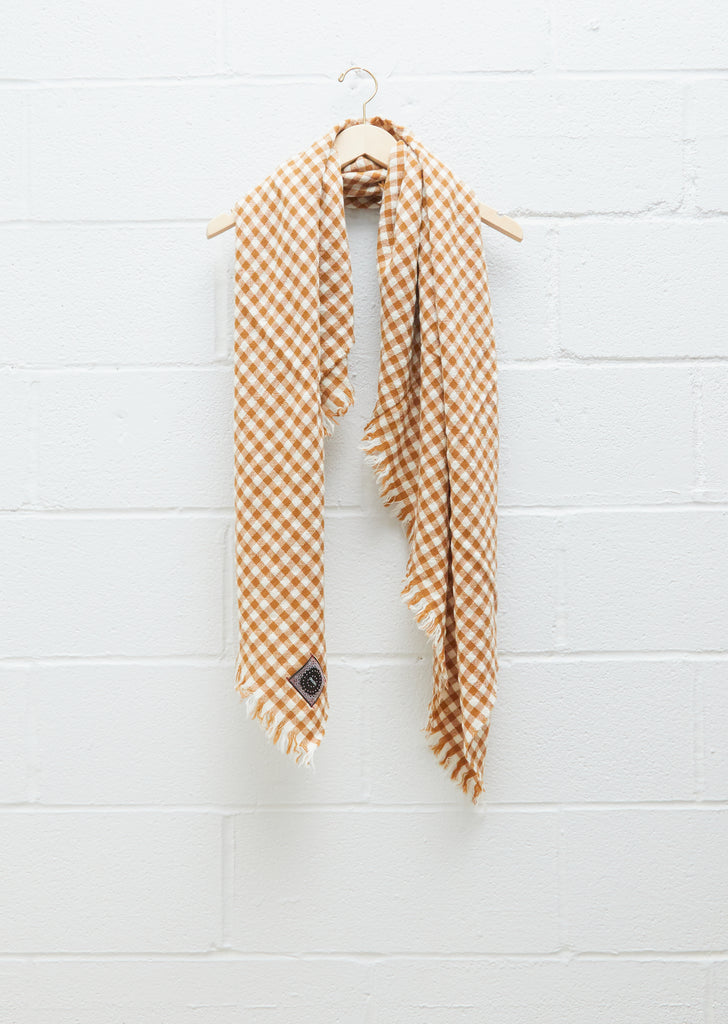 Labra Quadra Natte Scarf — Camel/White
