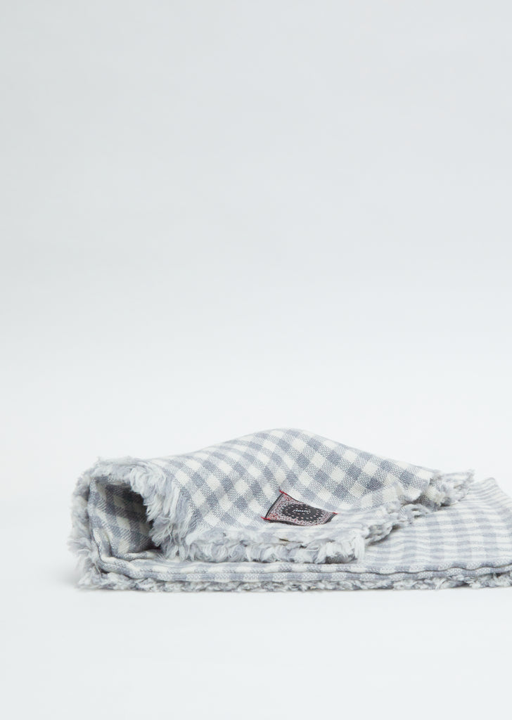 Labra Quadra Natte Scarf — Light Grey/White