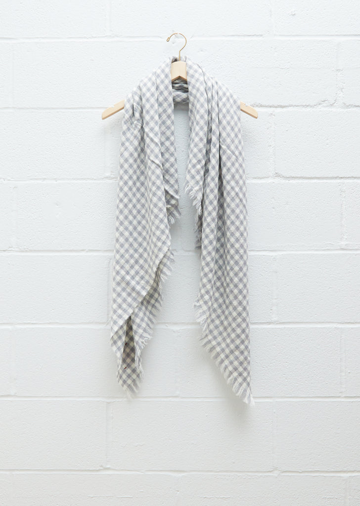 Labra Quadra Natte Scarf — Light Grey/White