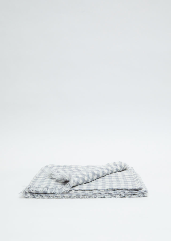 Labra Quadra Natte Scarf — Light Grey/White
