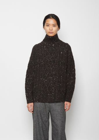 Wool Alpaca Turtleneck — Brown