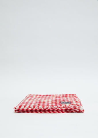 Labra Quadra Natte Scarf — Red/White