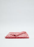 Labra Quadra Natte Scarf — Red/White