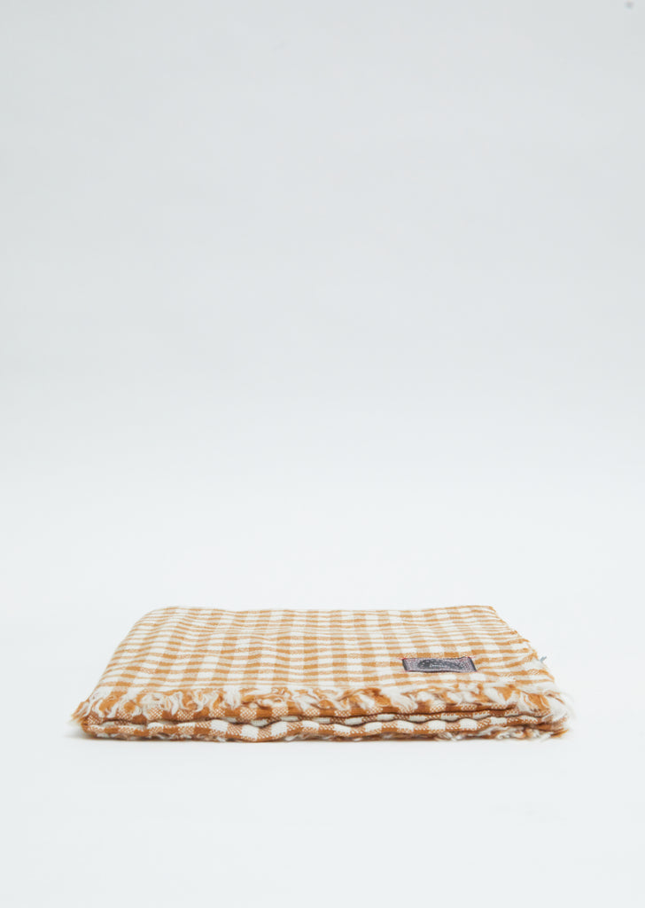 Labra Quadra Natte Scarf — Camel/White