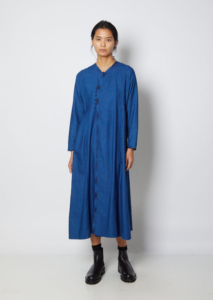 Women Indigo Flannel Kurta Dress